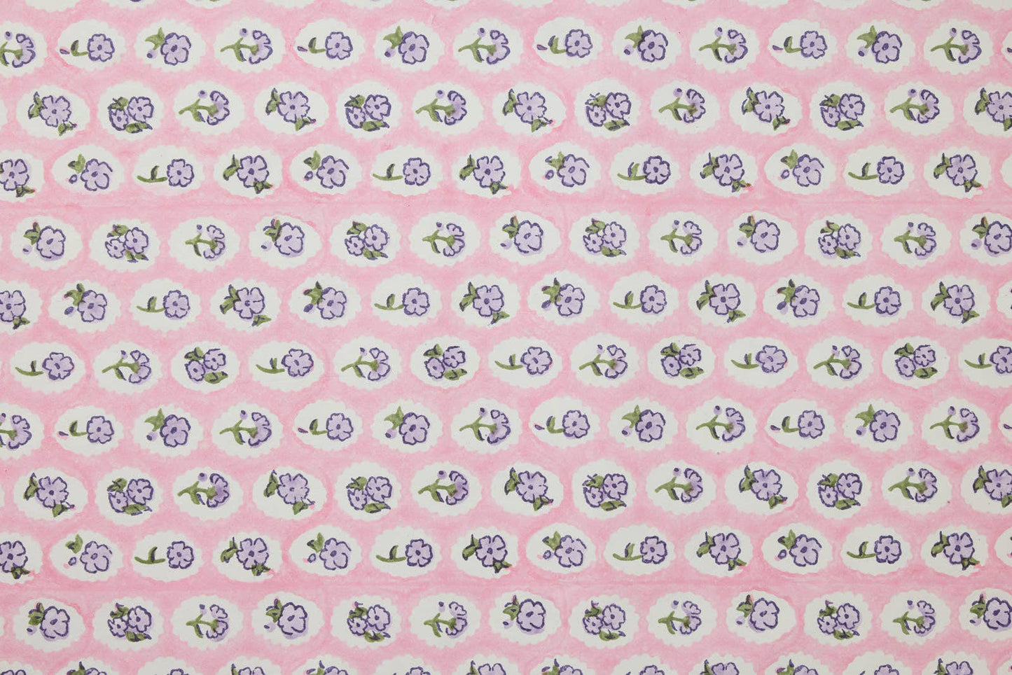 Block Printed Wrapping Paper Sheets - BP Scallop Tiles Violet Meringue