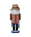 12"WOODEN FISHING MAN NUTCRACKER