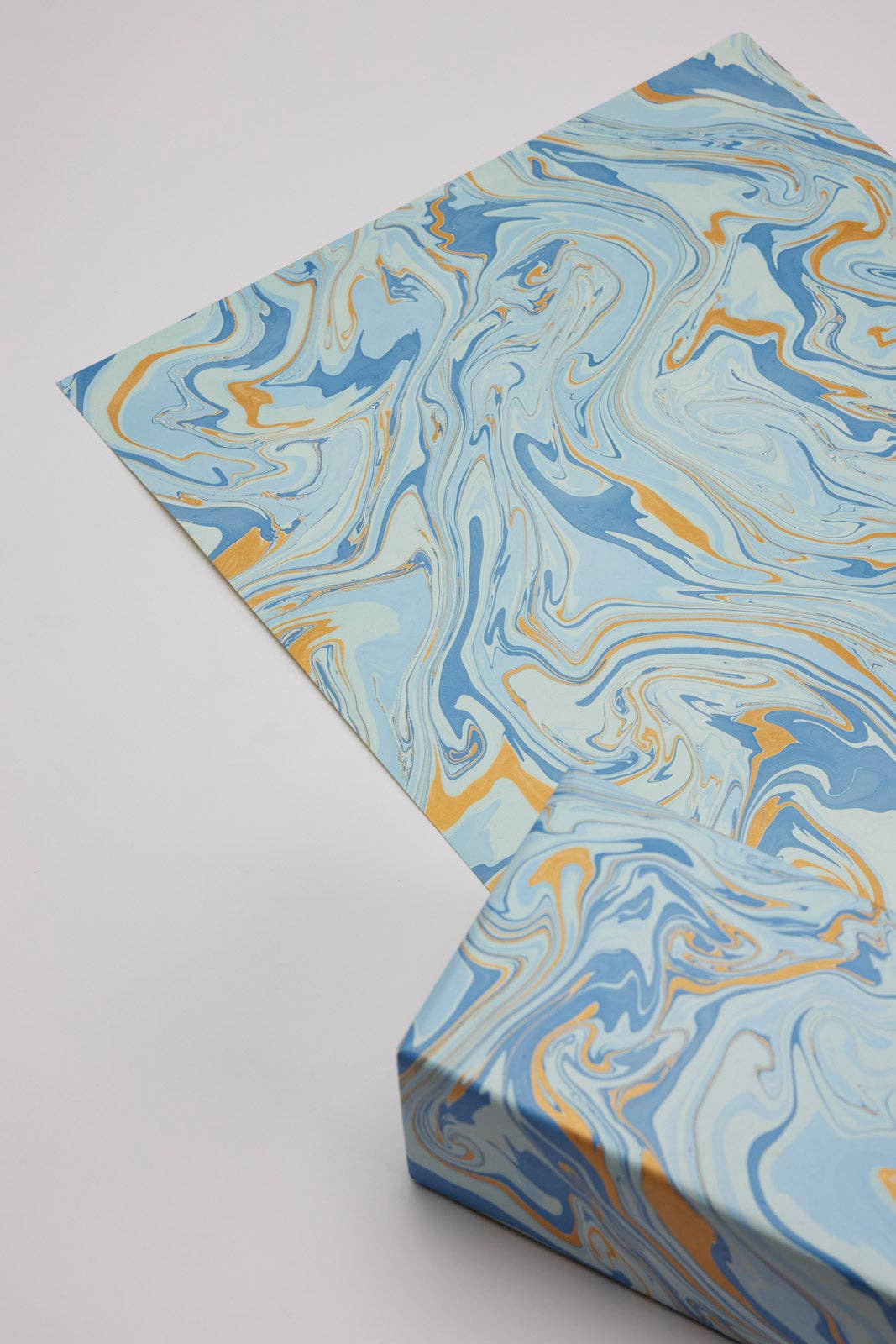 Hand Marbled Wrapping Paper Sheets - Free Spirit Summer Sky