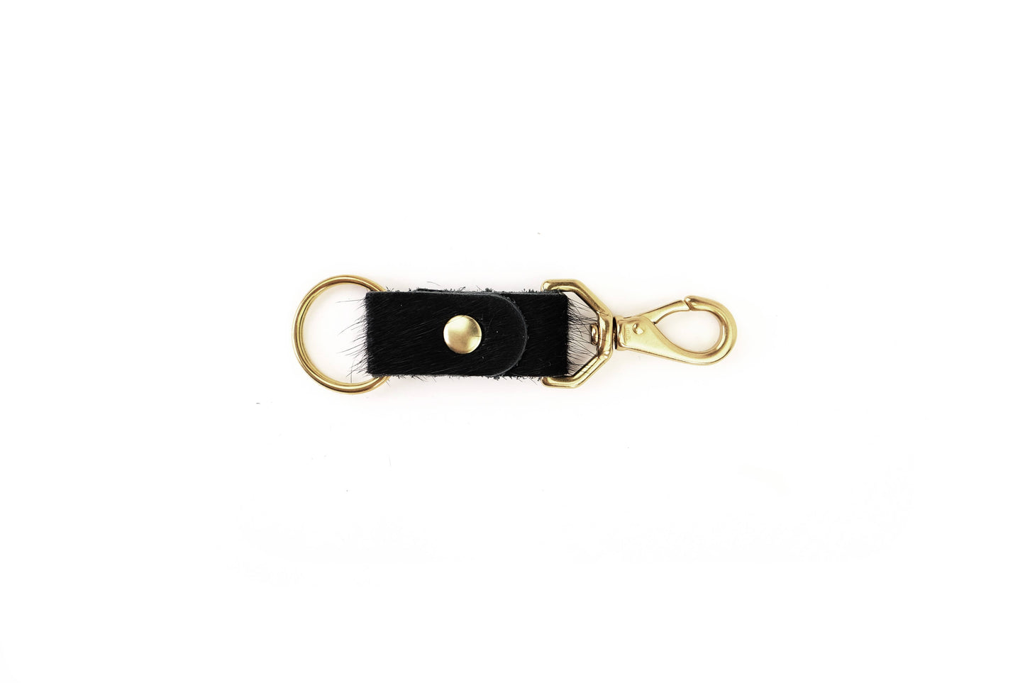 Keychain - Black Hair on Hide