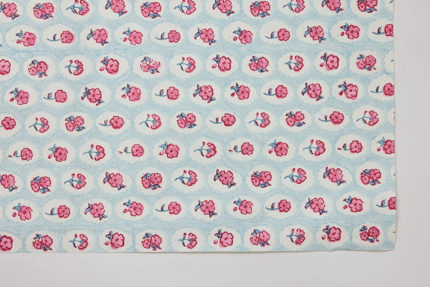 Block Printed Wrapping Paper Sheets - BP Scallop Tiles Pink Sorbet