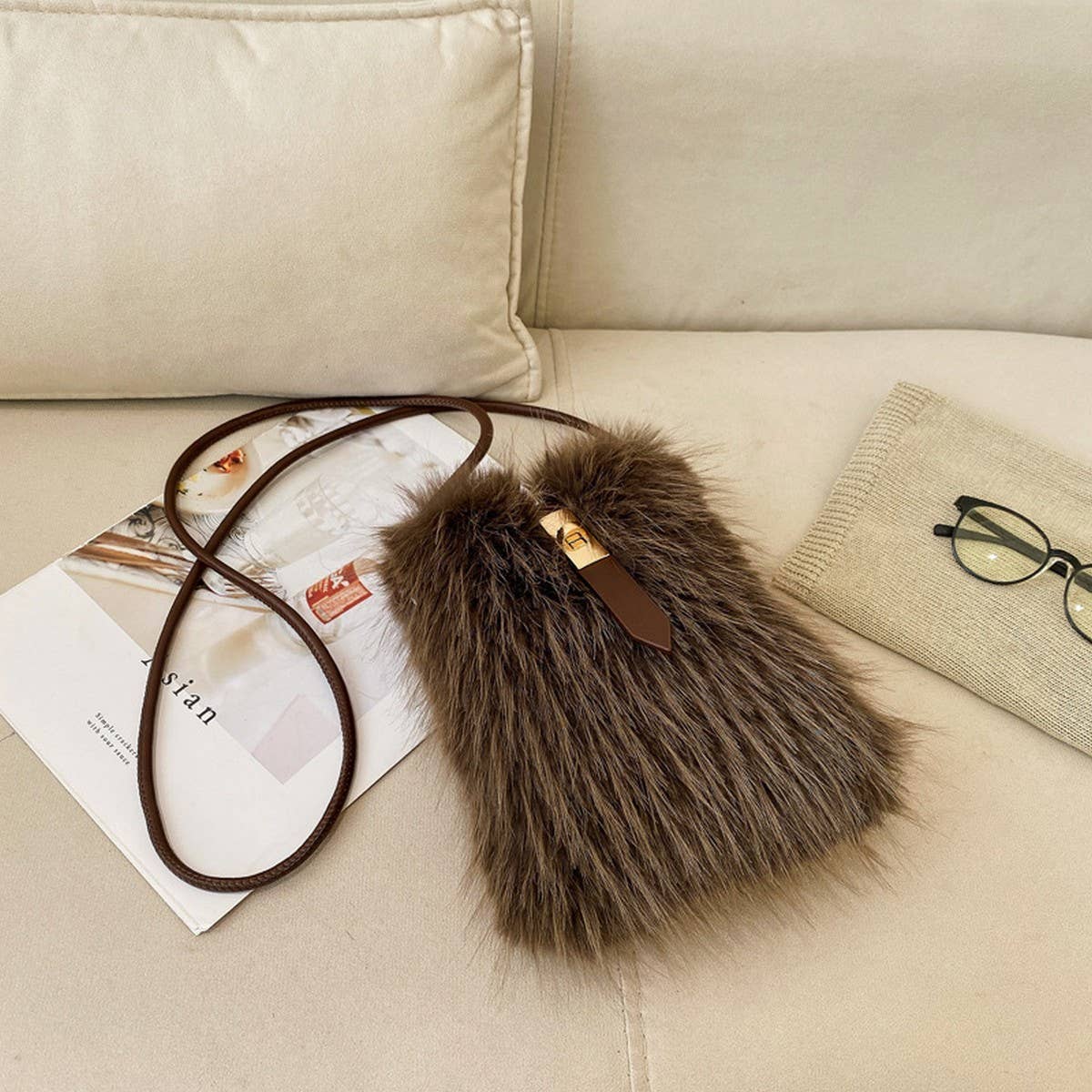 Fur Plush Phone Bag Crossbody