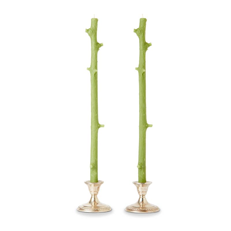 Stick Candles Hemlock / Pair Forest Green