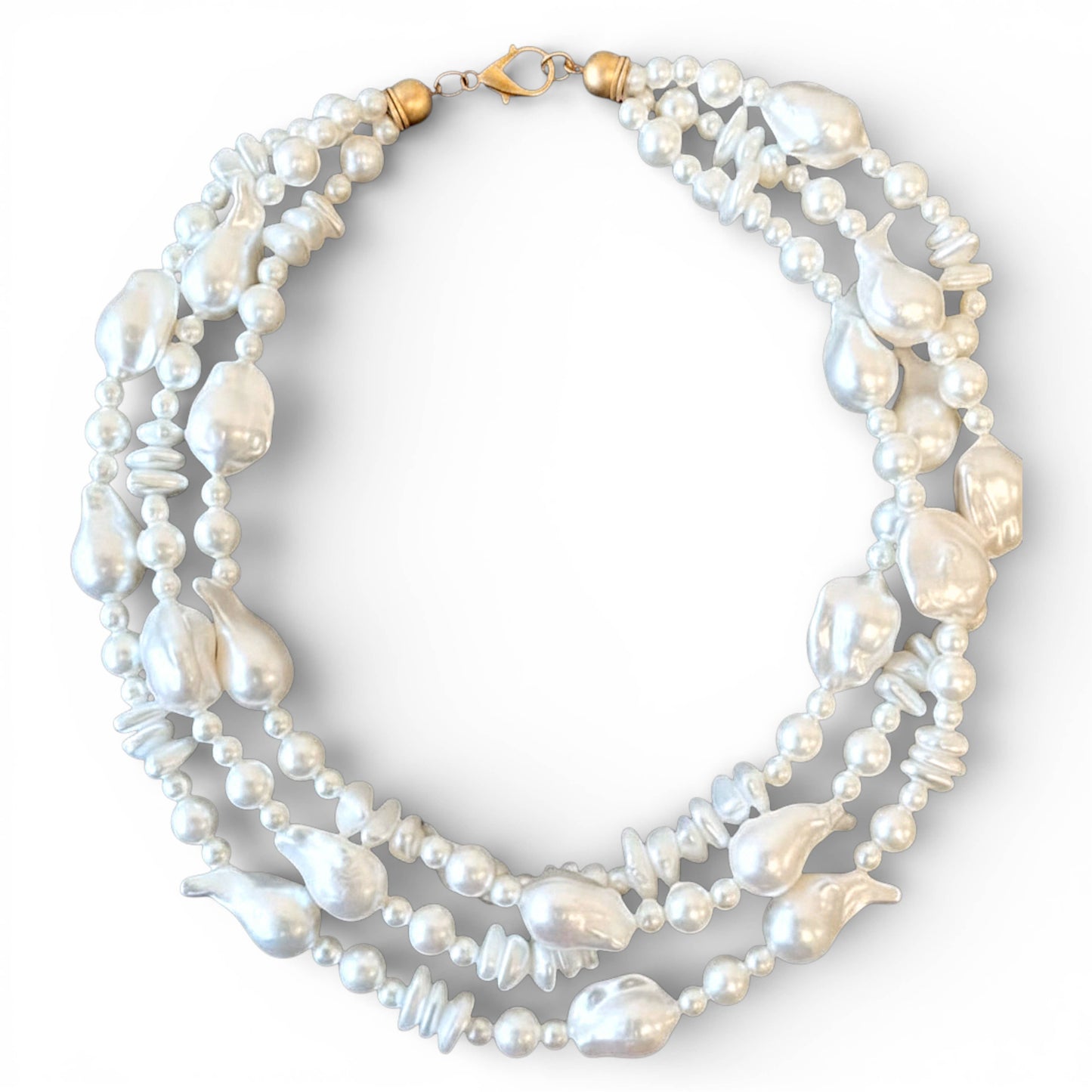 Chunky Coastal Pearl Necklace | Handmade Statement Jewelry