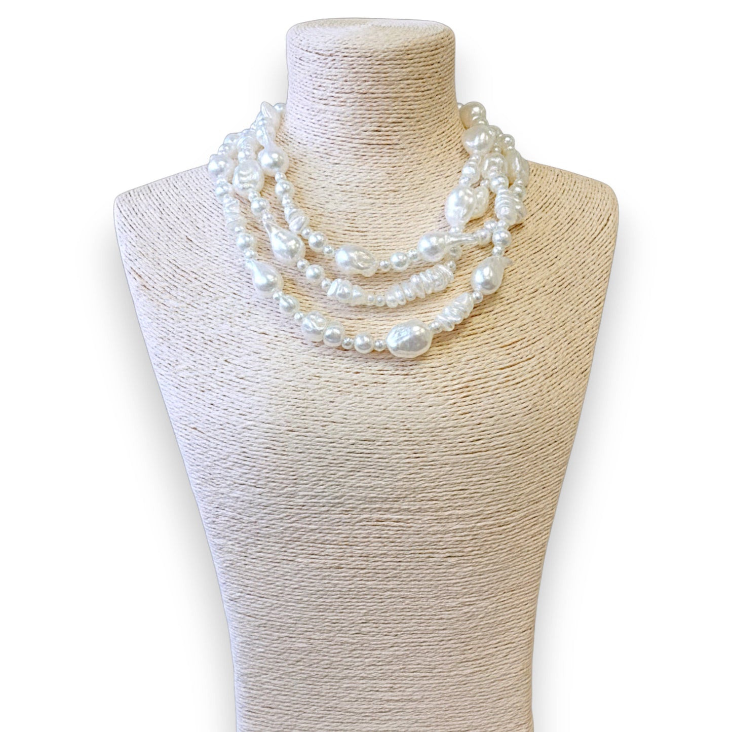 Chunky Coastal Pearl Necklace | Handmade Statement Jewelry
