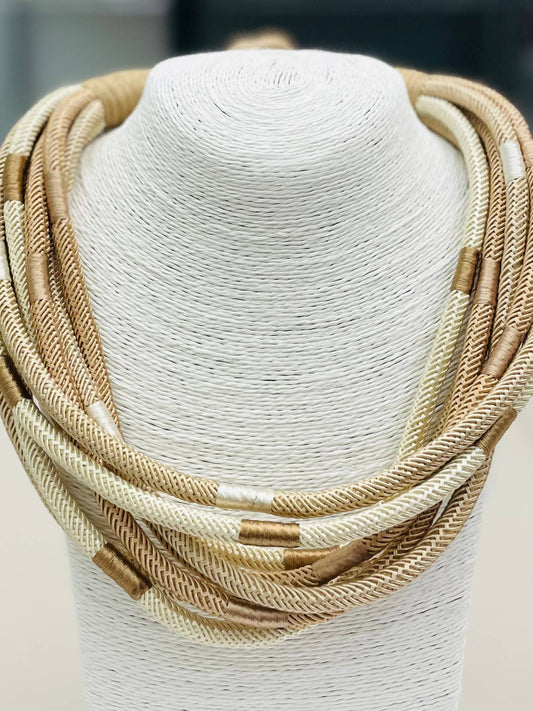 Slub 8-Strand Necklace (neutral multi)