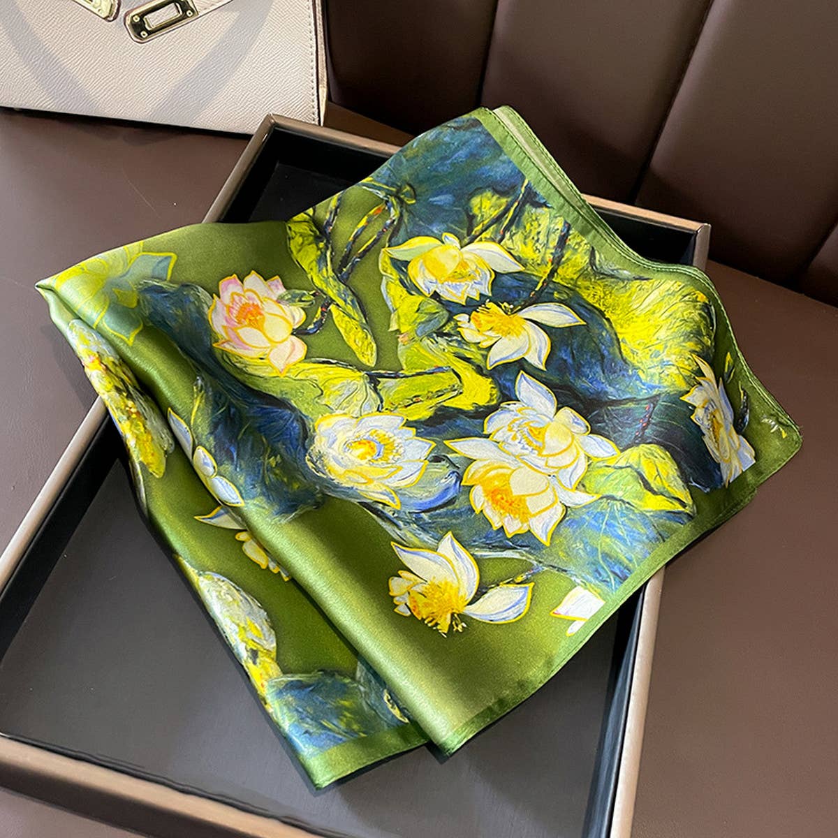 Floral Silk Square Scarf