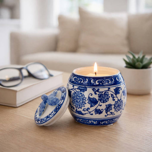 Peony Chinoiserie Lidded Candle