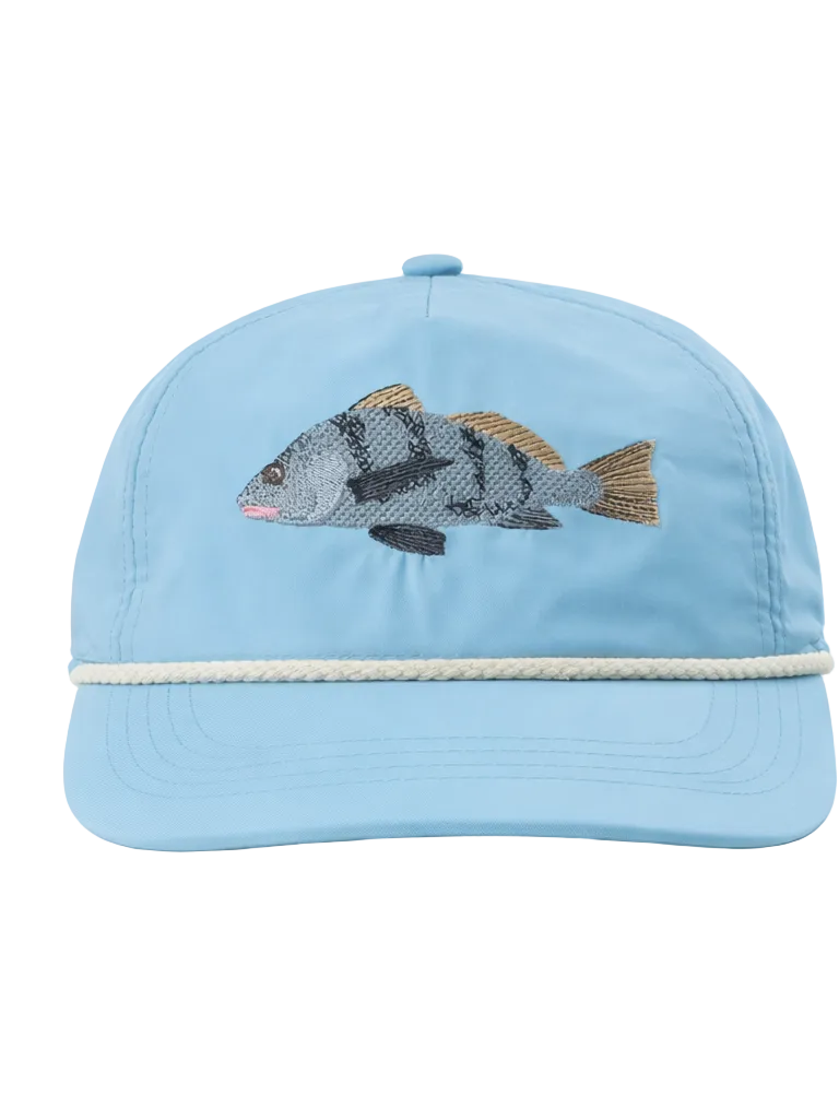 Black Drum Rope Cap, Aqua