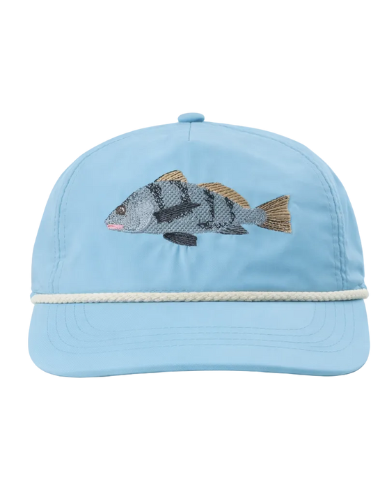 Black Drum Rope Cap, Aqua