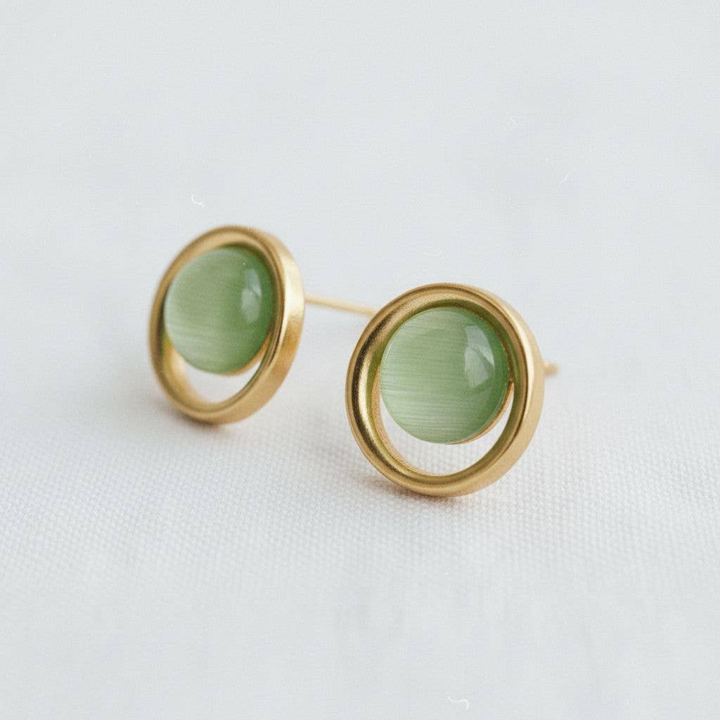 Geometric  Stone Drop Earrings