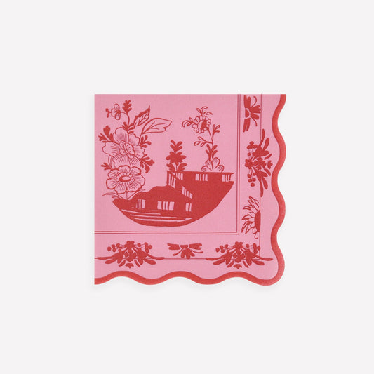 Pink Vintage Botanical Small Napkins