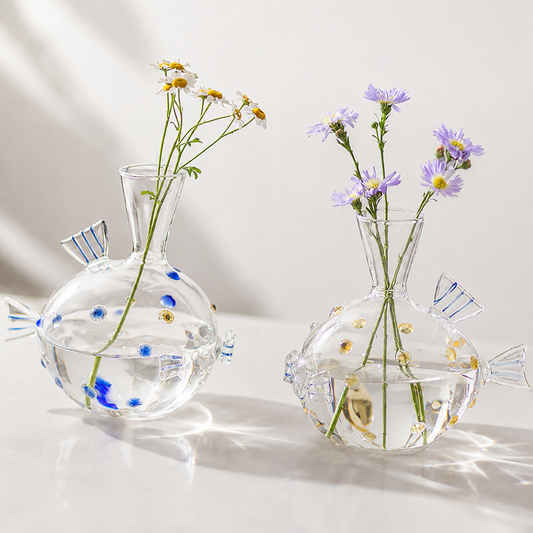 Puffer Fish Glass Vase