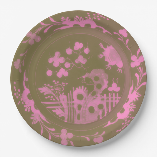 La Chinoiserie Pink Paper Party Plate (Pack of 8)