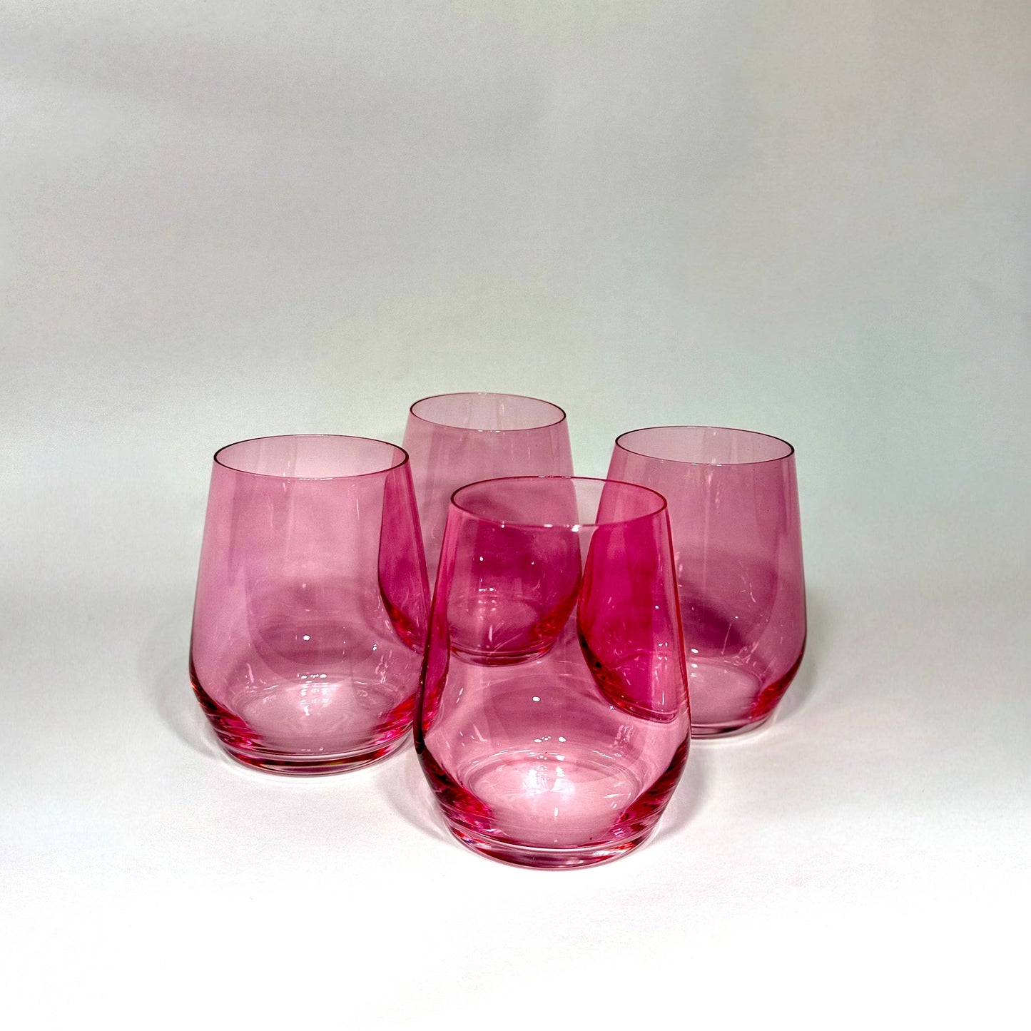 Bubblegum Pink Stemless Colored Wine Glasses