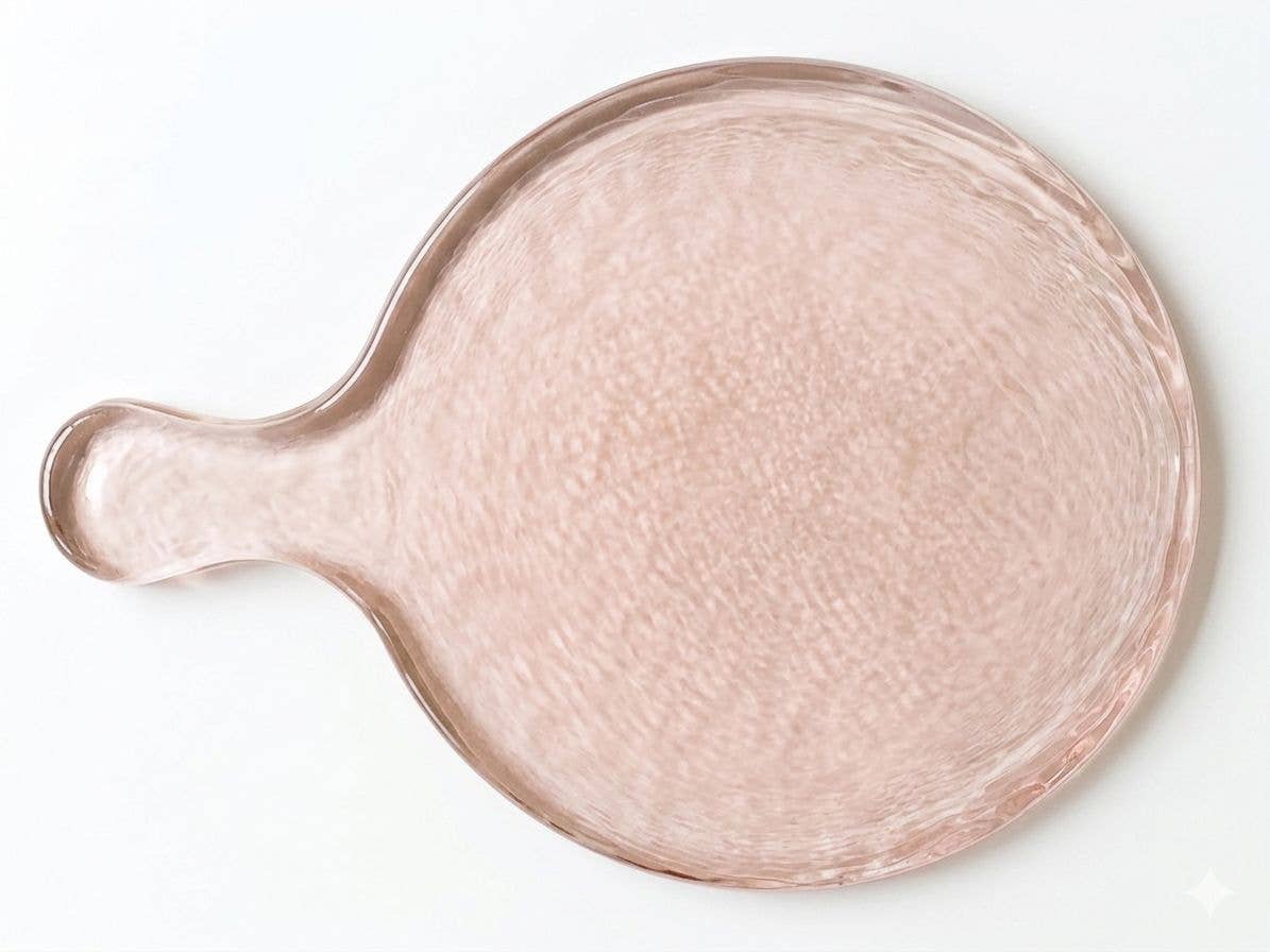 Hammered Glass Round Serving Board