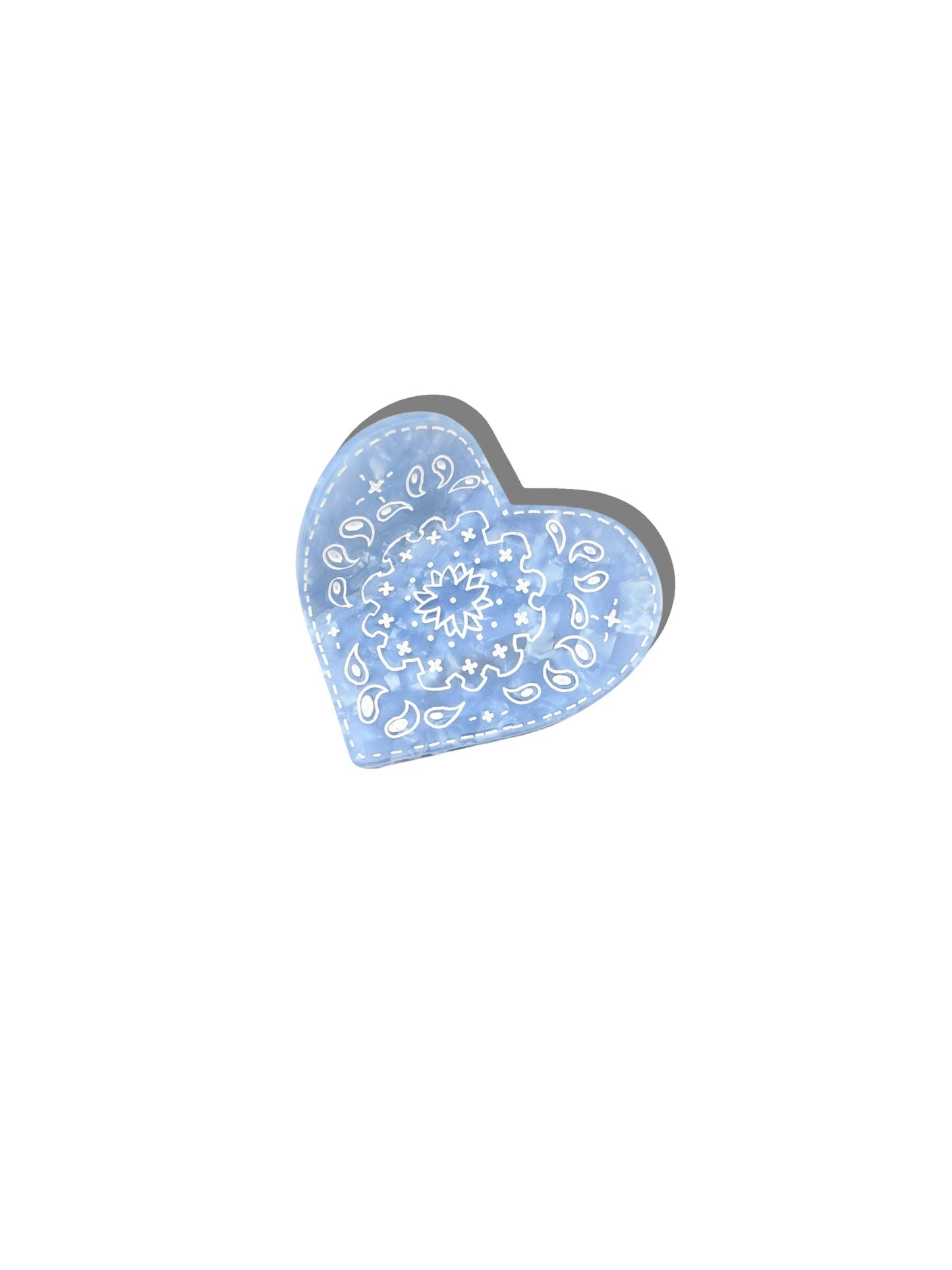 Hand-painted Paisley Heart Claw Hair Clip | Eco-Friendly