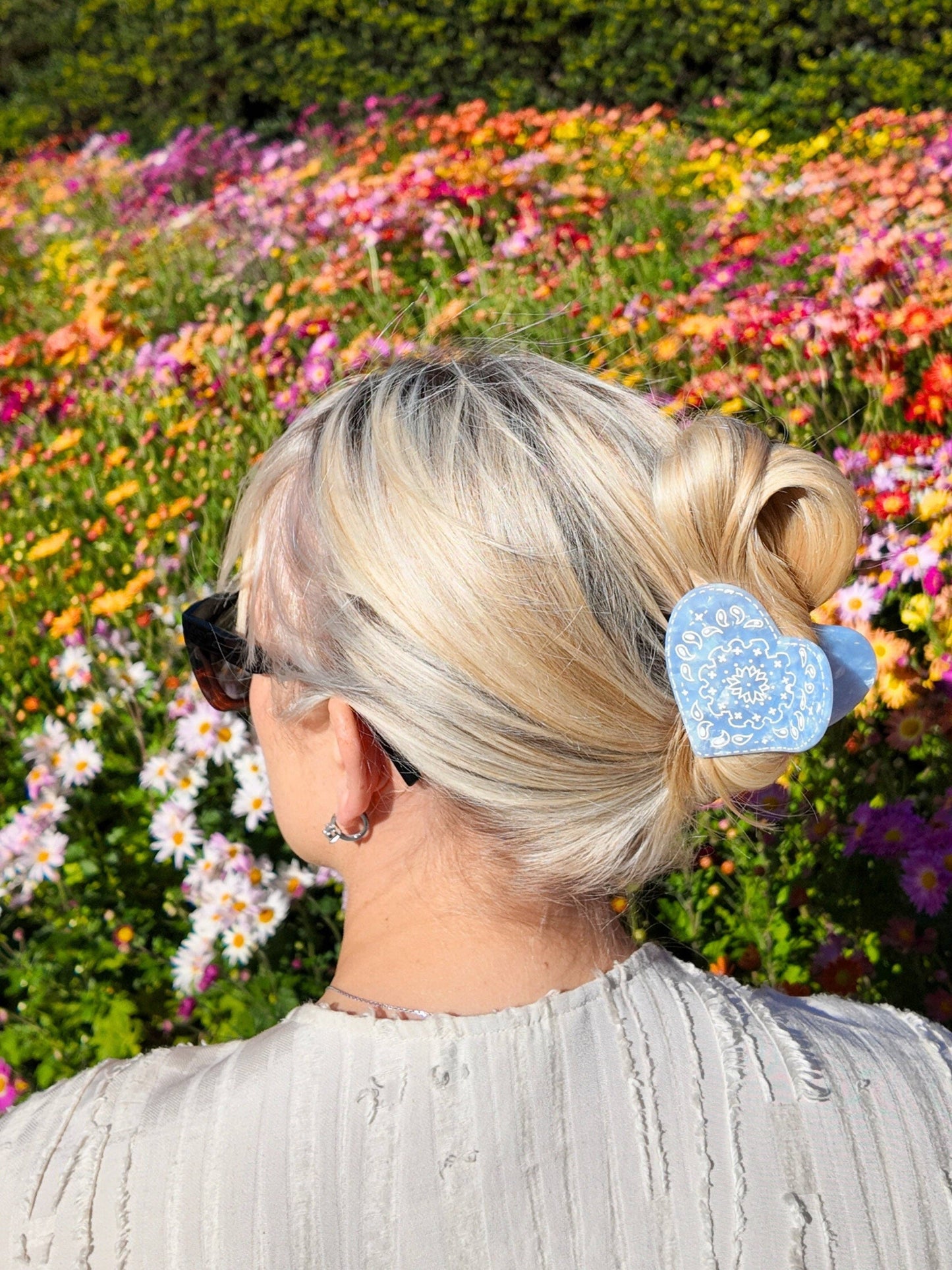 Hand-painted Paisley Heart Claw Hair Clip | Eco-Friendly