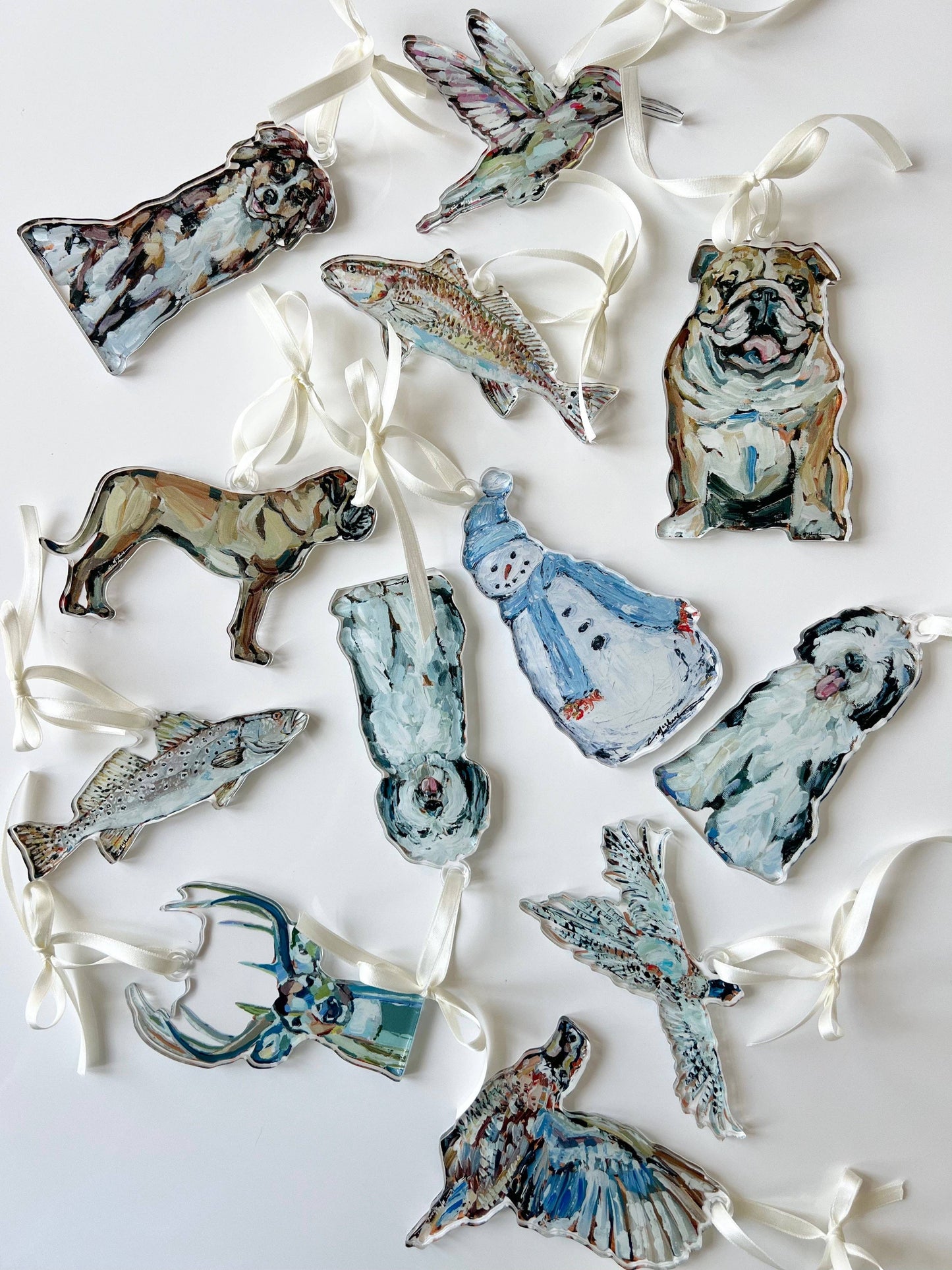 Doodle Gray & White ornament