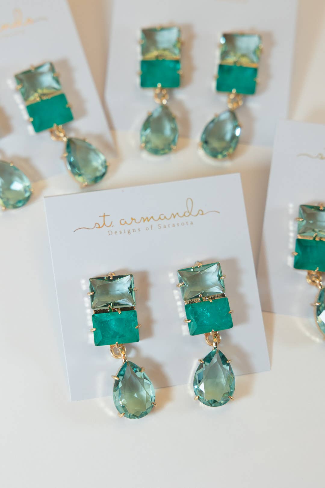 Amalfi Turquoise Ombre Gem Drop Statement Earrings