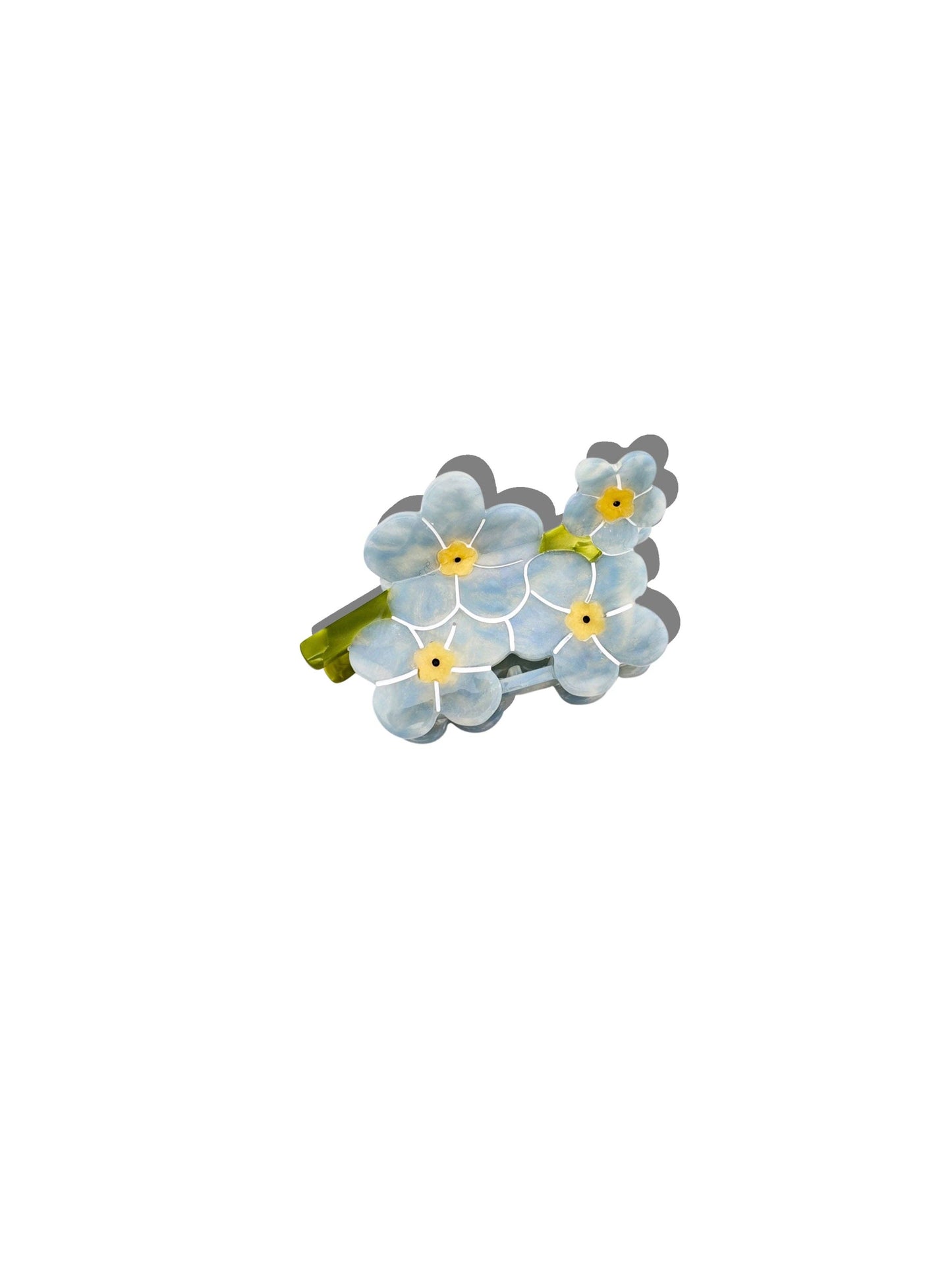 Hand-painted Forget-Me-Not Claw Hair Clip