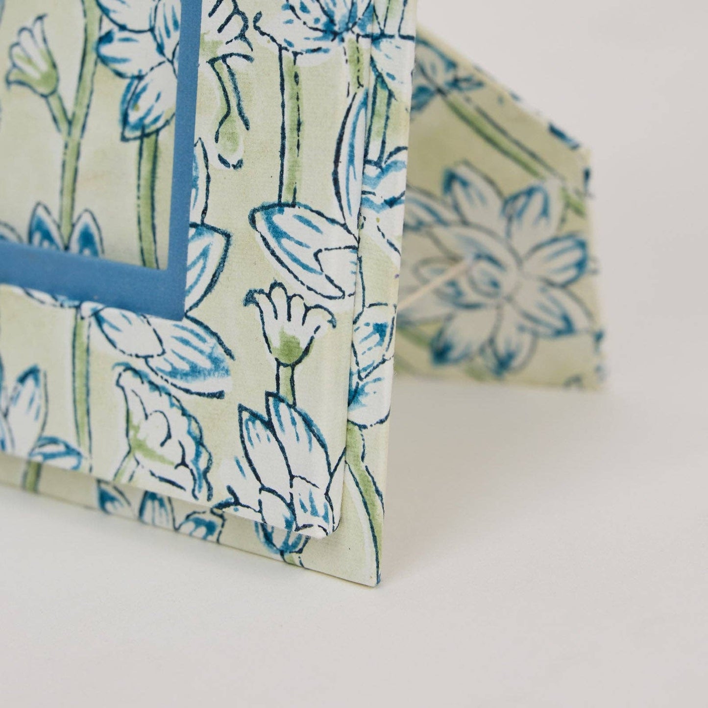 Block Printed Picture Frame (4x6) - Lotus Indigo