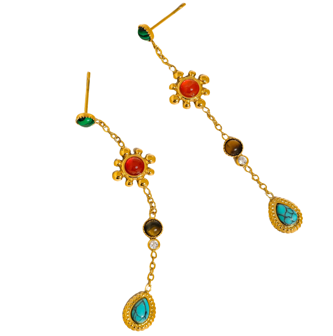 Gemstone Sundrop Earrings- PVD waterproof
