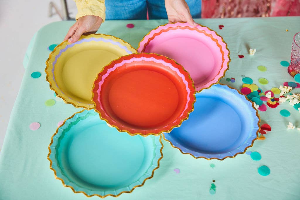 Rainbow Ric Rac Assorted Dinner Plate Set