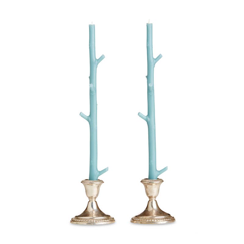 Stick Candles Maple / Pair Forest Green