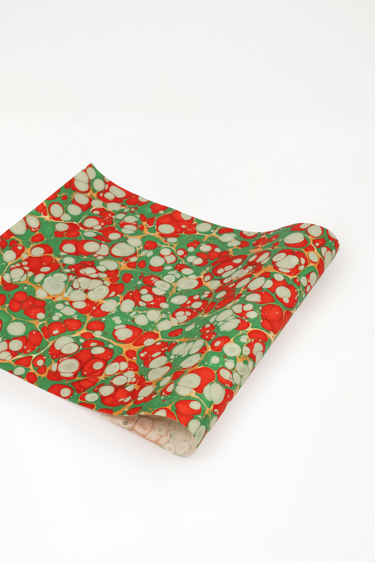 Hand Marbled Christmas Gems Gift Wrapping Paper Sheets