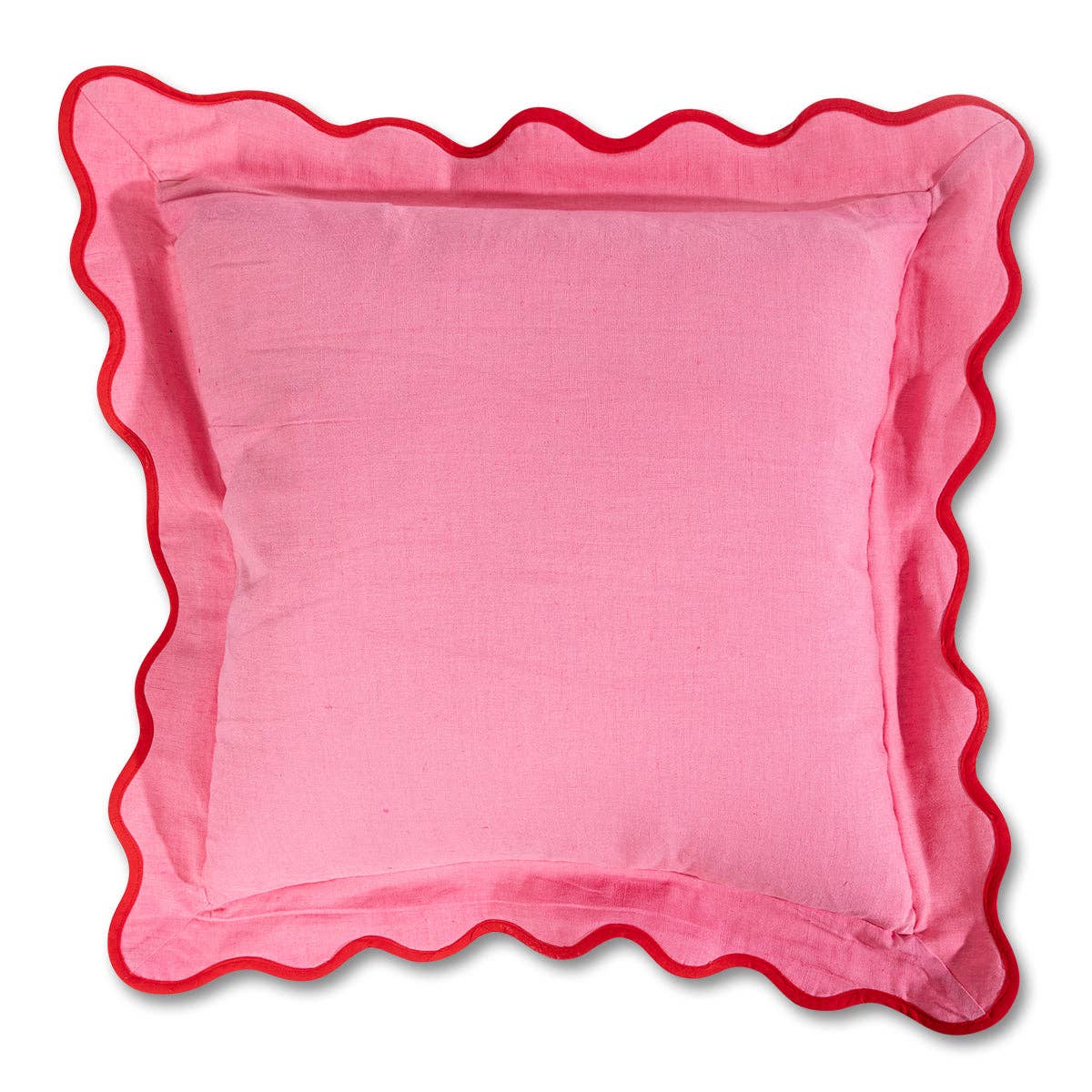 Darcy Linen Pillow - Light Pink + Cherry