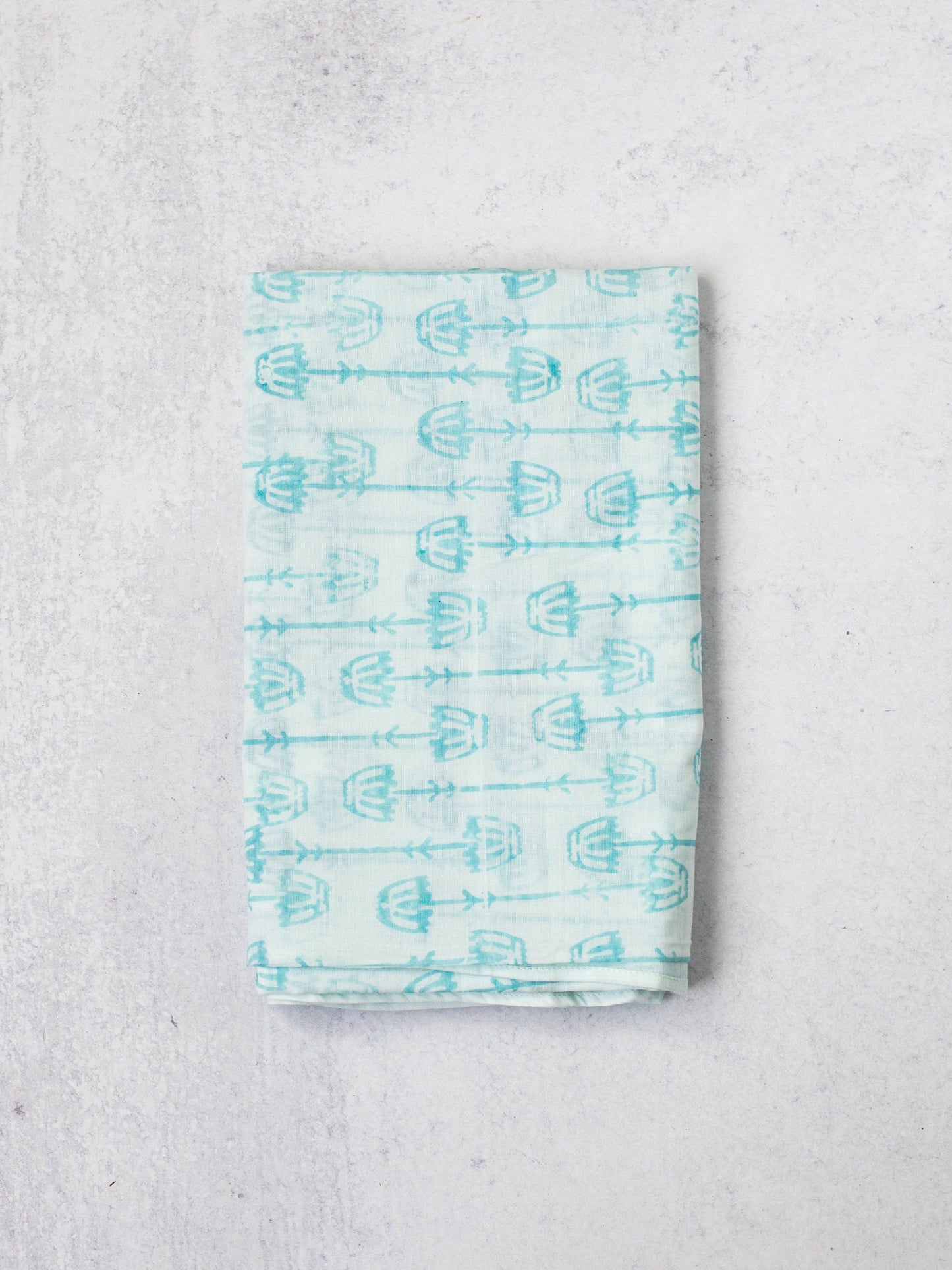 Sarong - Voile Teal - Mosaic Flower, Saltwater