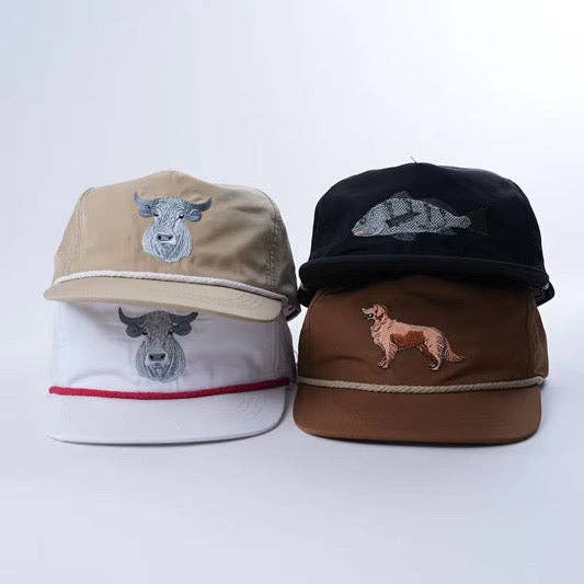 Black Drum Rope Cap, Black