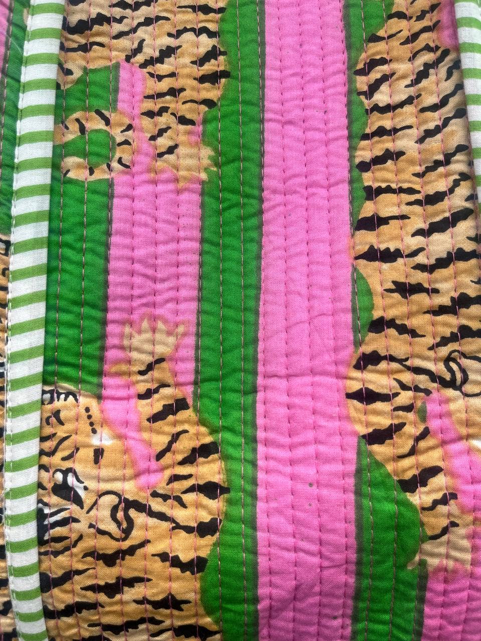 Quilted Indian Tiger Printed Bag