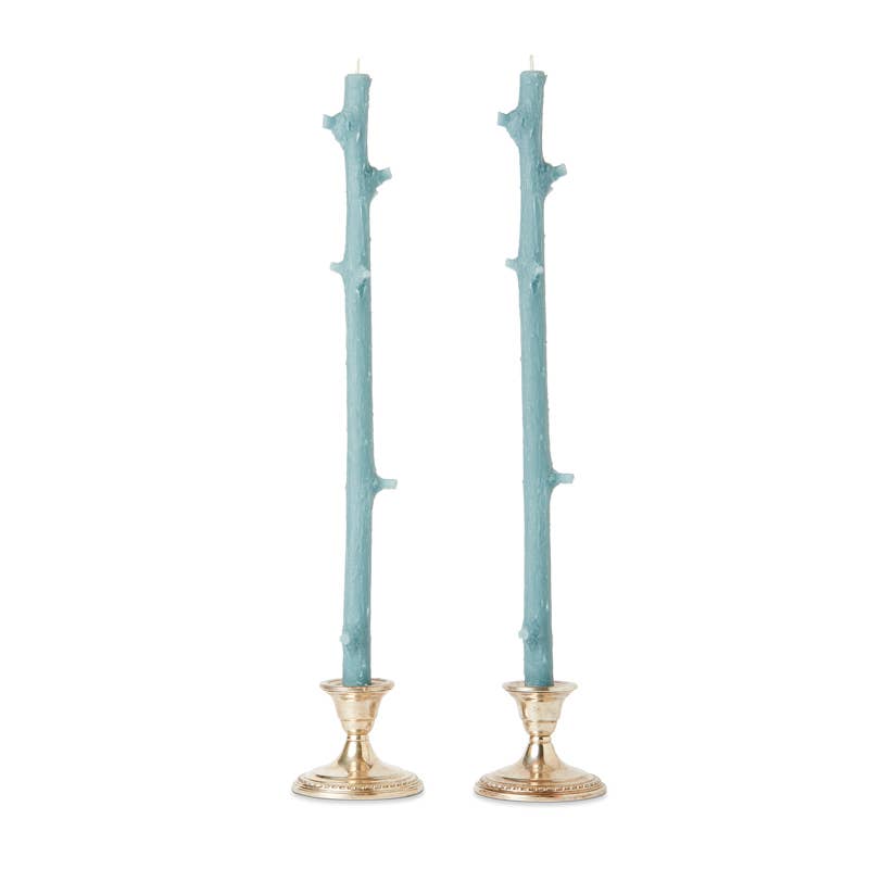 Stick Candles Hemlock / Pair: Robin Blue