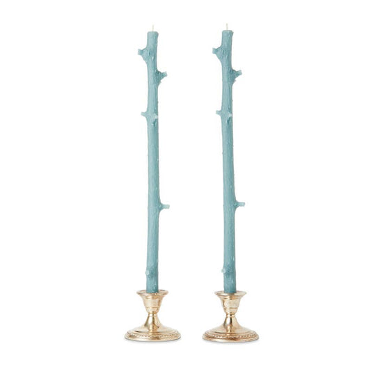 Stick Candles Hemlock / Pair: Robin Blue