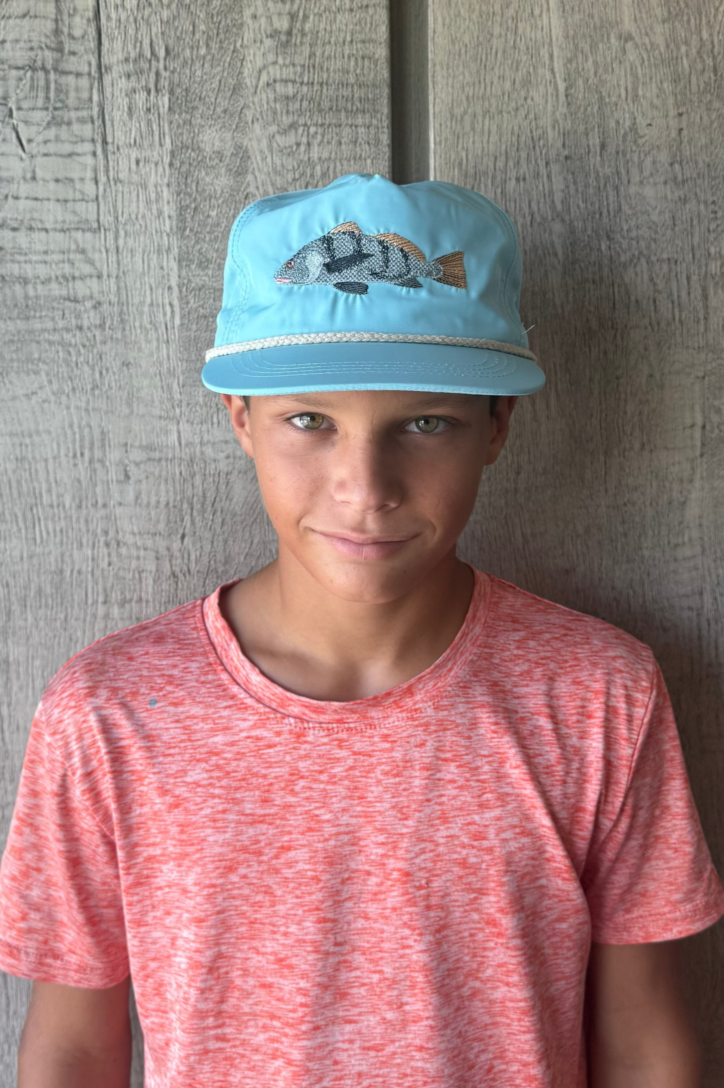 Black Drum Rope Cap, Aqua