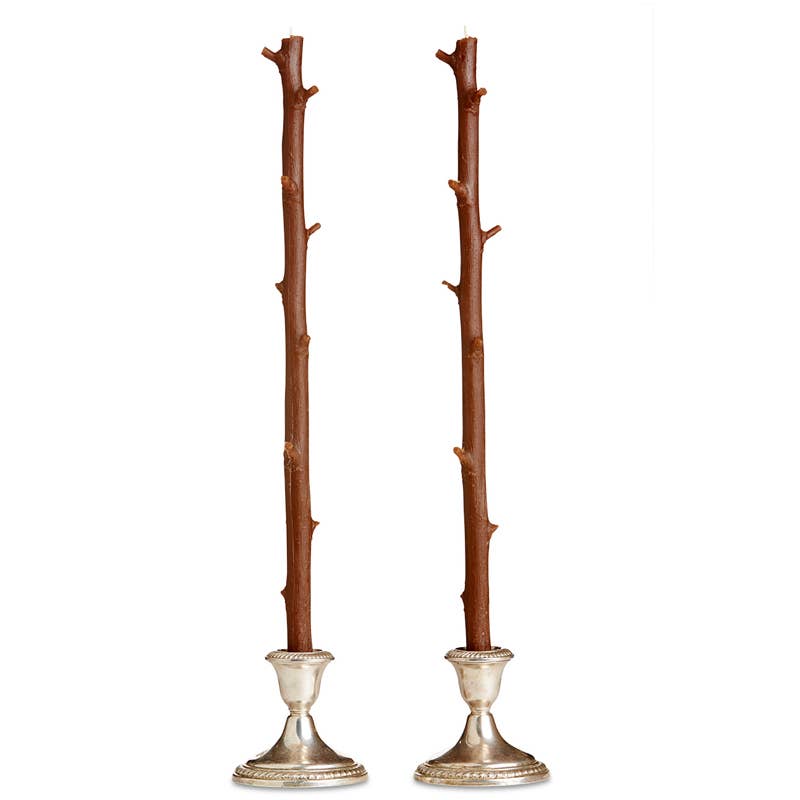 Stick Candles Hickory / Pair: Dark Chocolate