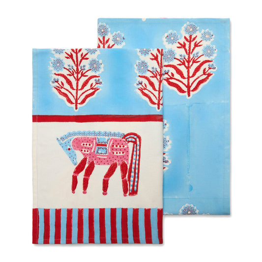 Horse Pink/Blue Tea Towels 20x30