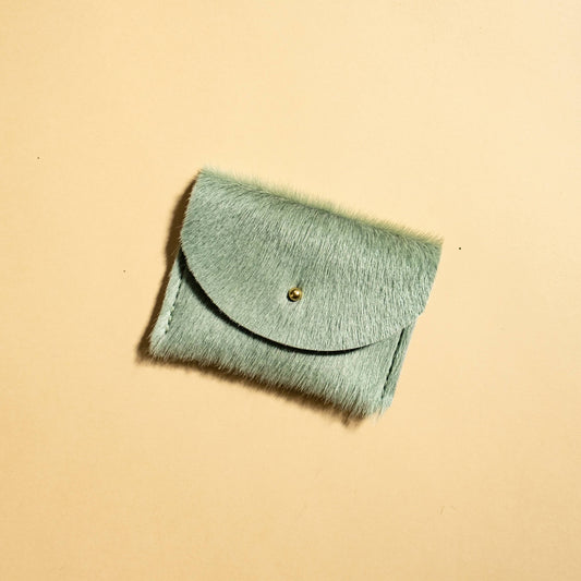 Cardholder - Seafoam Hair on Hide