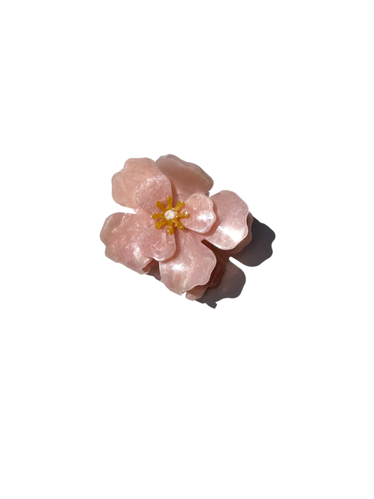 Handmade Origami Iceland Poppy Flower Claw Hair Clip