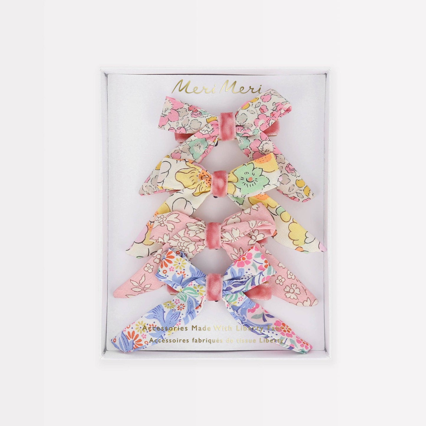 Floral Pattern Bow Hair Clips