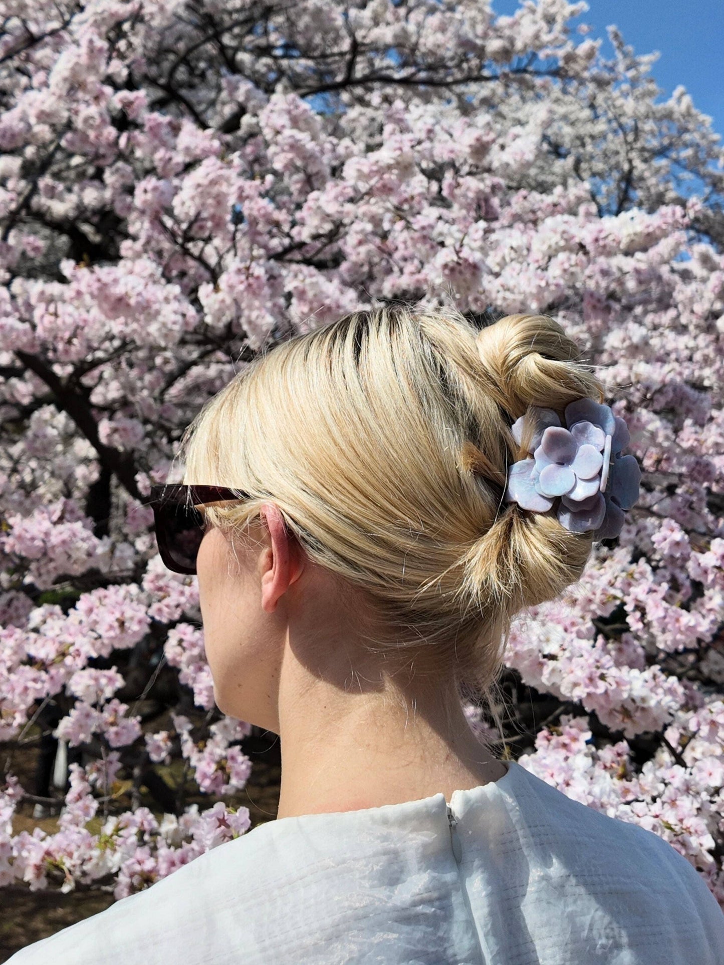 Handmade Origami Gardenia Flower Claw Hair Clip