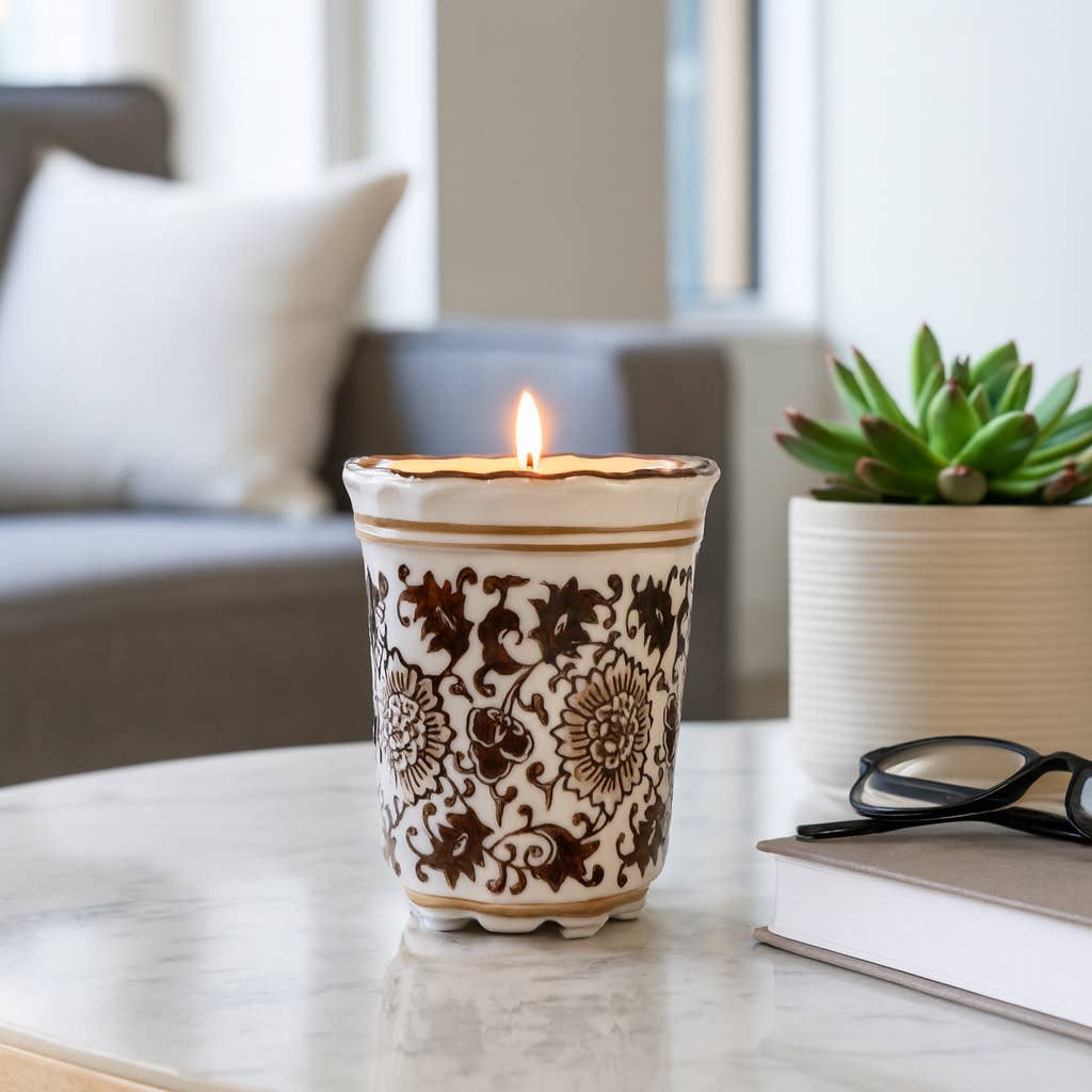 Jasmine Brown and White Candle