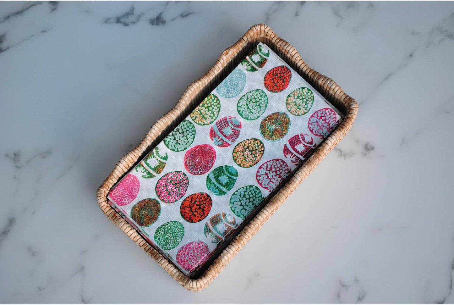 Jewel Toned Block-Print Easter Eggs Paper Guest Napkins