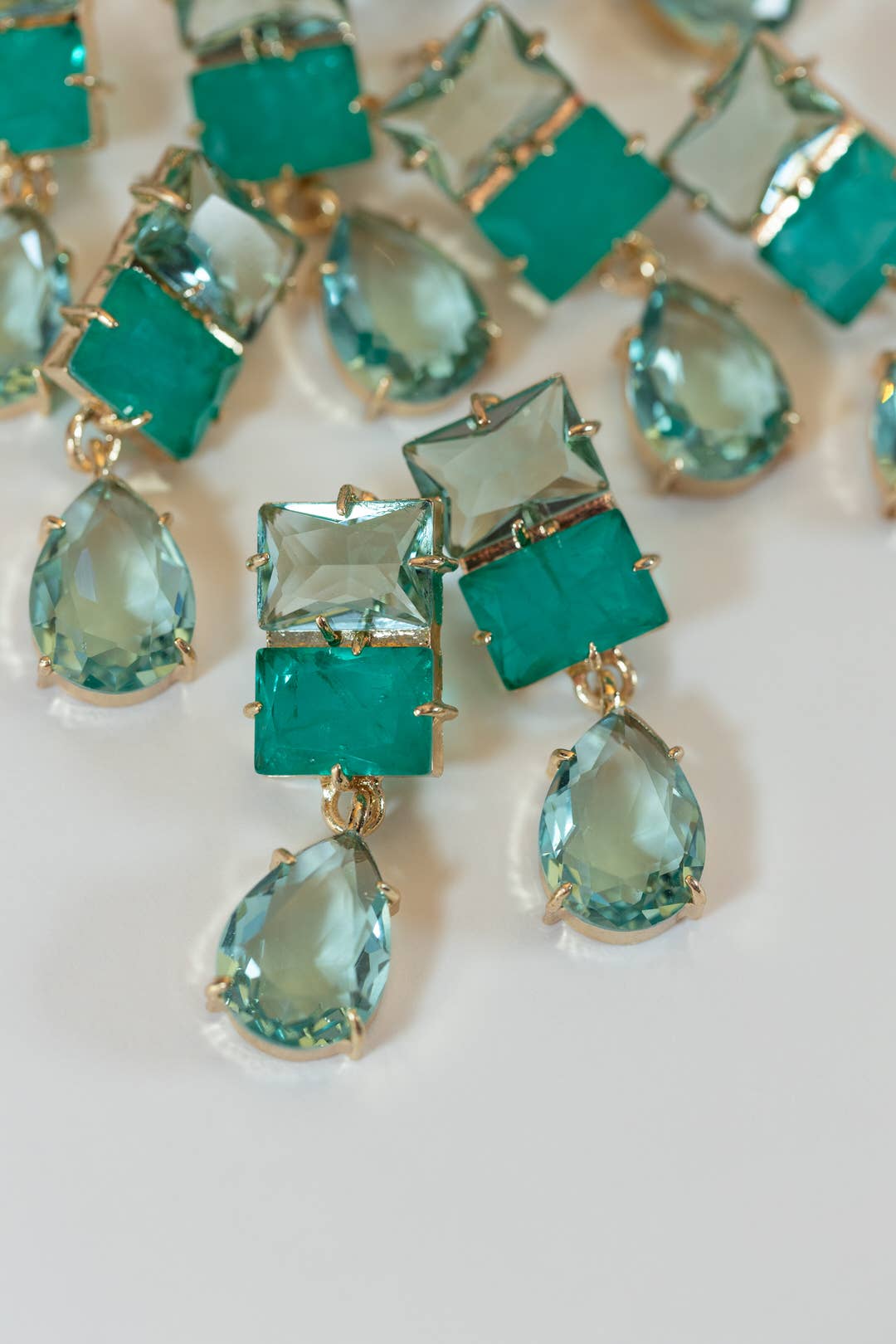 Amalfi Turquoise Ombre Gem Drop Statement Earrings