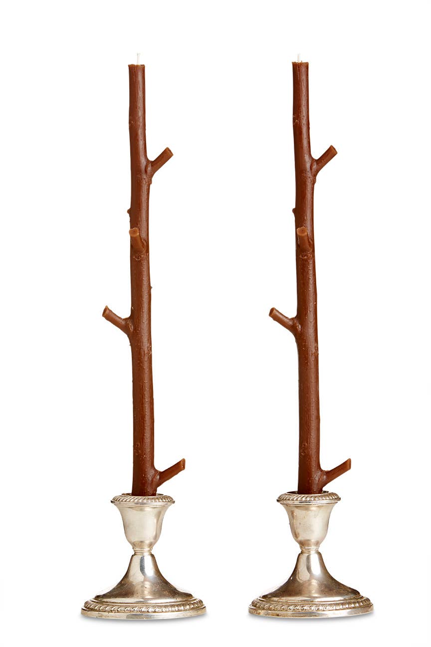 Stick Candles Maple / Pair: Dark Chocolate