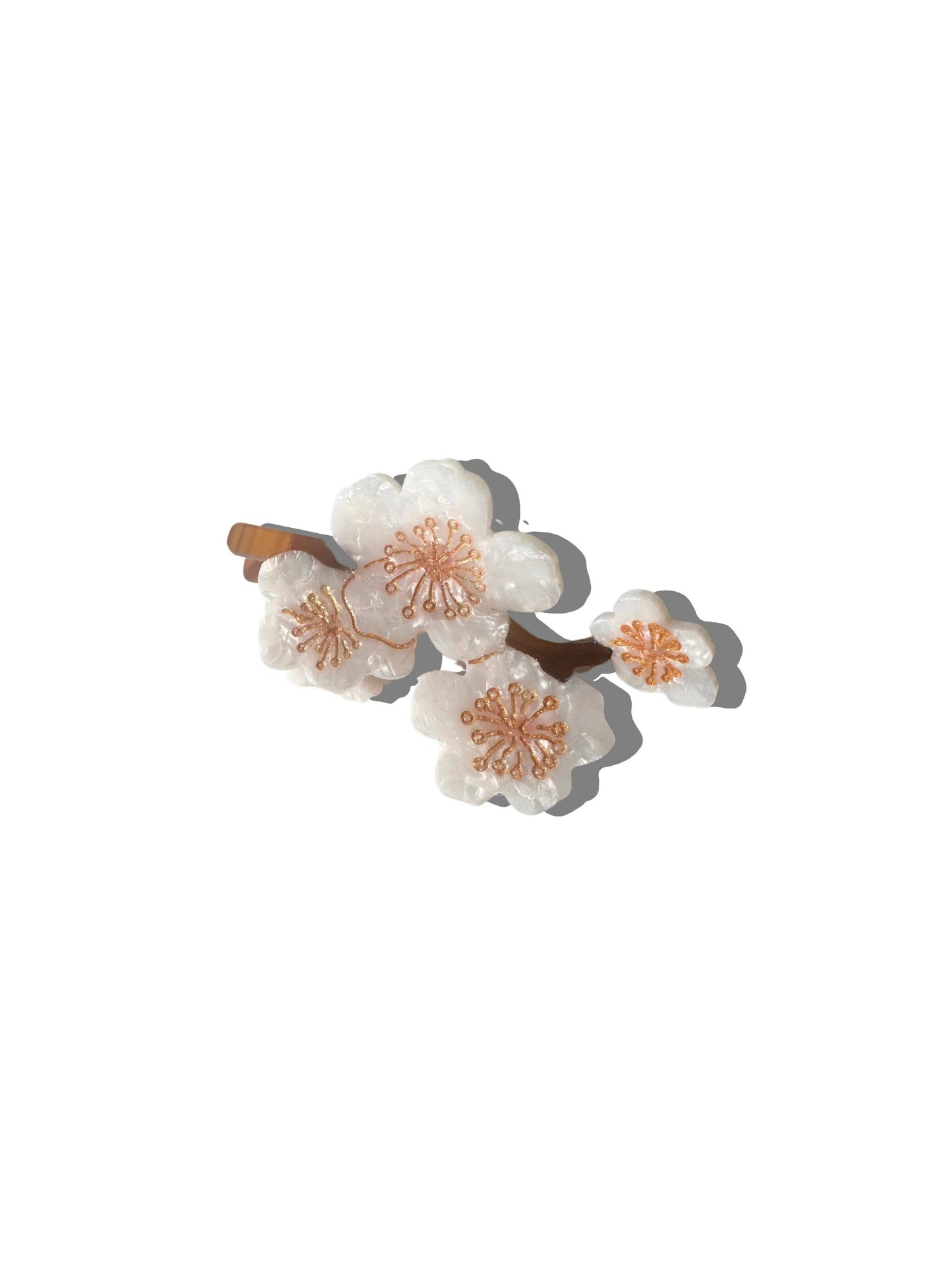 Hand-painted Cherry Blossom Flower Claw Hair Clip