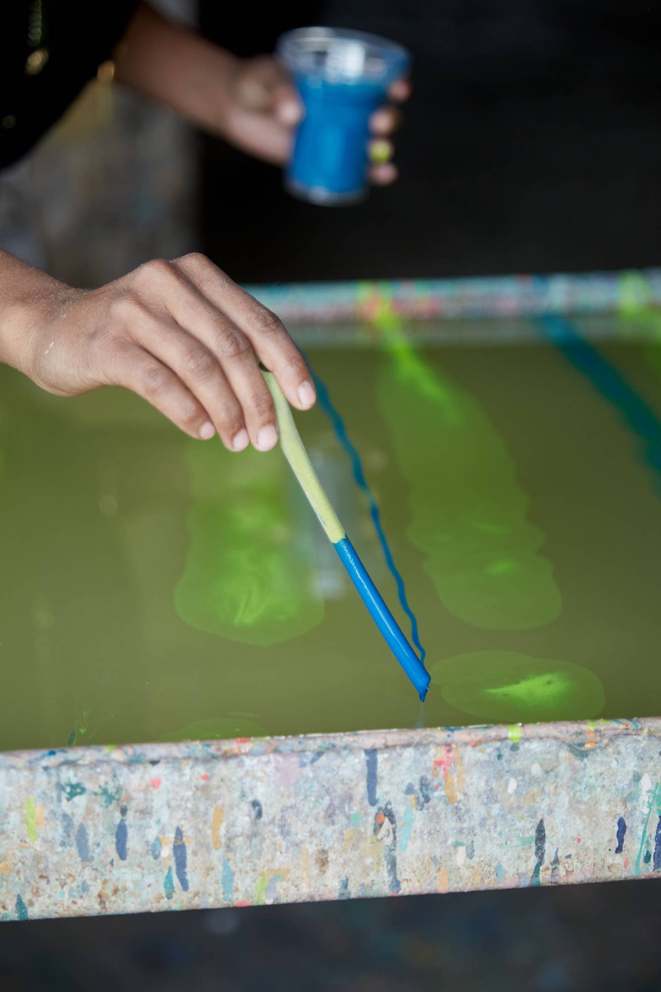 Hand Marbled Wrapping Paper Sheets - Neon Stone