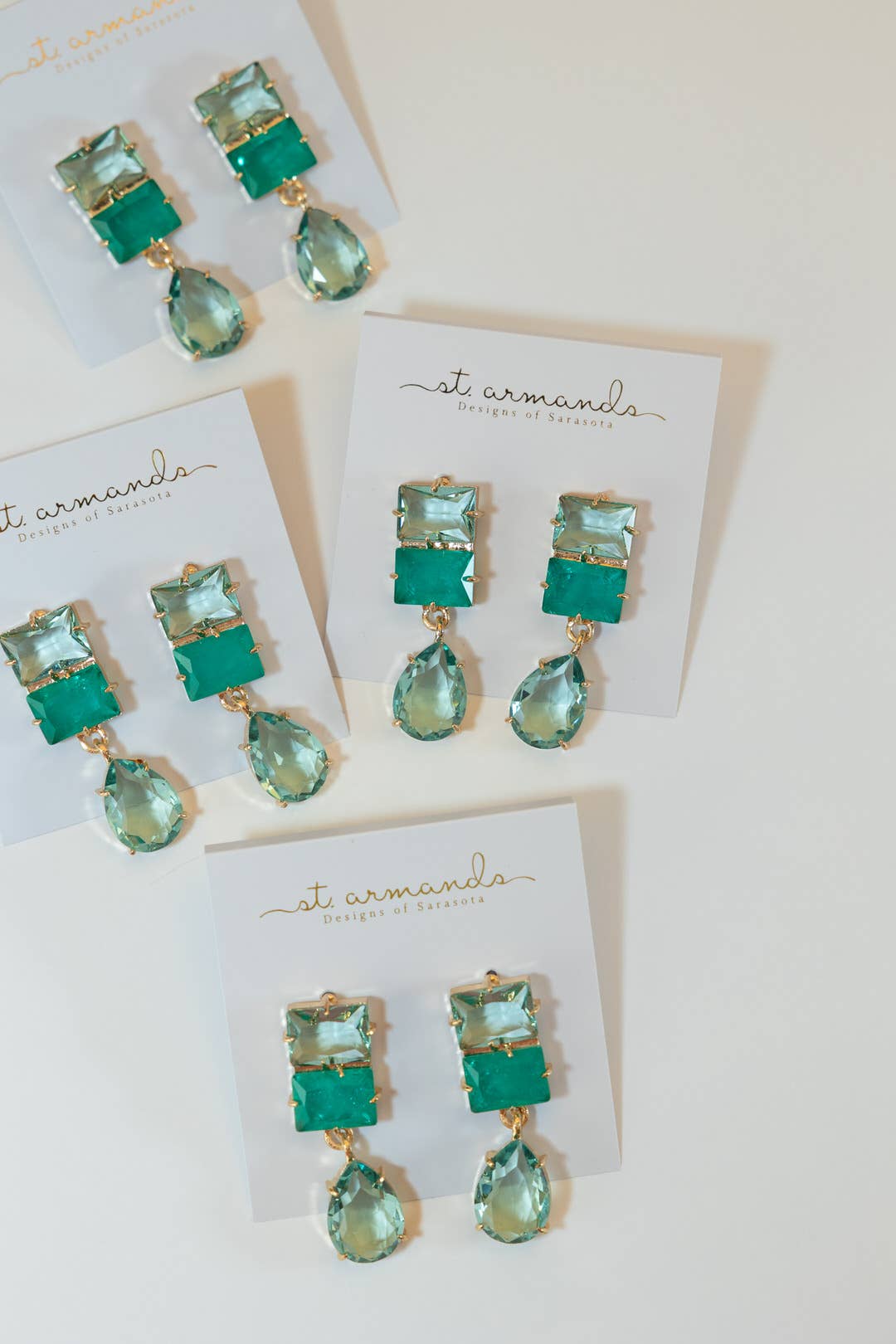 Amalfi Turquoise Ombre Gem Drop Statement Earrings
